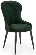 Komplet zielonych eleganckich krzeseł pikowanych 4 szt.  - Monaco 4S