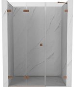 Mexen Lunar-F drzwi prysznicowe składane lewe 150 cm, transparent, miedź szczotkowana - 836S-150-050-65-00-L