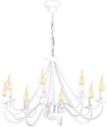 Biały klasyczny żyrandol świecznik regulowany - A756 R4-W72