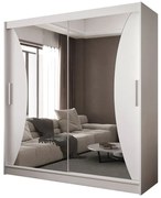 Biała nowoczesna przesuwna szafa z lustrem P3-G45