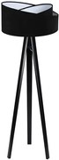 Czarna welurowa lampa stojąca trójnóg T1-M26