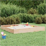 Piaskownica z litego drewna sosnowego z kwadratowymi siedzeniami dla dzieci