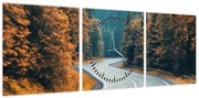 Obraz - Kręta droga (z zegarem) (90x30 cm)