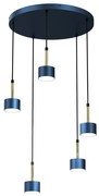 Lampa wisząca ARENA BLUE/GOLD 5xGX53, granatowa, złota, 5 kloszy