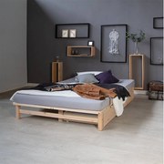 Łóżko paletowe 140x200 cm Naturalne