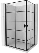 Mexen Mist-B Duo kabina prysznicowa uchylna 80 x 70 cm, czarna kratka, czarna - 8A2-080L-070P-70-77