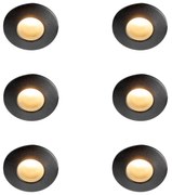 Zewnetrzna Zestaw 6 Nowoczesnych reflektorów wpuszczanych czarnych IP44 - Gap Oswietlenie zewnetrzne