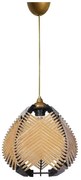 Czarno-beżowa lampa wisząca z tekstylnym kloszem ø 25 cm – Opviq lights