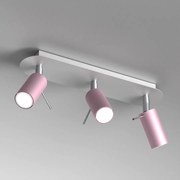 Lampa sufitowa PRESTON PINK/WHITE 3x mini GU10, potrójny, kierunkowy, różowy