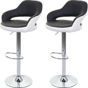 Stołek barowy MCW-F16 (zestaw 2 szt.),  czarno-biały