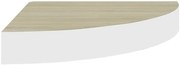Narożna półka ścienna dąb + biel H4-K80