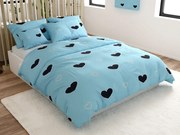 PrzytulneMieszkanie.pl PrzytulneMieszkanie.pl Pościel bawełniana CORAZON niebieska Rozmiar pościeli: 70 x 90 cm | 140 x 200 cm