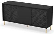Czarna nowoczesna komoda z frontami 3d H5-P94
