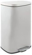 Stalowy kosz na śmieci z pedałem w matowym białym kolorze 50 l Akira – Spirella