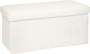 Pufa ze schowkiem Ezzio, materiał z efektem boucle, 78 x 38 x 38 cm