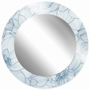 Lustro okrągłe MORENA FLOWERS 70cm niebieskie BALTICA DESIGN