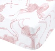 Biało-różowe prześcieradło z gumką 135x190 cm Bow – Catherine Lansfield