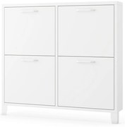 Szafka na buty metalowa wąska biała  SHIRLEY 960 x 900 x 170 mm