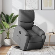 Fotel relaksacyjny elektryczny w ciemnoszarym kolorze z funkcją podnoszenia i automatycznym pochyleniem