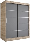 Szafa przesuwna dąb sonoma + antracyt 150 cm L2-D16