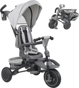 AIYAPLAY Dziecięcy trójkołowiec 6-w-1, wózek dla maluchów z uchwytem do pchania, regulowane siedzisko, składana konstrukcja, siatka zabezpieczająca, szary