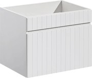 Biała ścienna szafka umywalkowa 60 cm z lamelami P0-K09