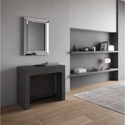 Konsola rozkładana 90x42/302 cm Evolve Antracytowy efekt stucco wewnętrzne przedłużenia