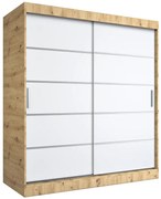 Szafa przesuwna dąb artisan + biały 180 cm E9-G29