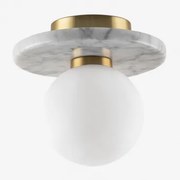 Okrągły Plafon Sufitowy Ø20 Cm Z Marmuru I Szkła Eustace Marmur - Sklum