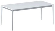 Stół konferencyjny do biura PRIMO ACTION, 180x90 cm, szaro-srebrna podstawa, biały