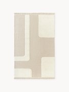 Ręcznie tkany dywan z wypukłą strukturą i frędzlami Laine