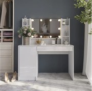 Stół toaletowy biały/biały wysoki połysk 119.8x50.1x76 sherry