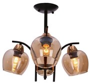 Żyrandol na drążku MERRA 3xE27/40W/230V czarny/beżowy