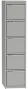 Kovona Metalowa szafa kartotekowa A4, 5 szuflad, kolor szary