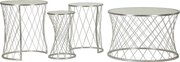 Zestaw Stolików Pomocniczych VKH571, Srebrny, 70x70x45 cm, Kendra Home