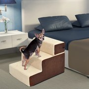 PawHut schody dla psa, schody dla kota, pomoc w wejściu, 3 stopnie, pluszowe, beżowe