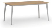 Stół konferencyjny do biura PRIMO OMEGA, 160x80 cm, szara podstawa, buk