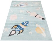 Niebieski dywan skandynawski z rakietami P9-K48