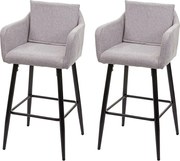 Stołek barowy MCW-H93 (zestaw 2 szt.),  tkanina/tekstylia jasnoszary