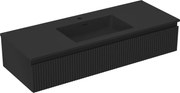 Mexen Rivel szafka łazienkowa 120 cm z umywalką Otis, 1 szuflada, ryflowana , czarna mat - 91A20-12023-1-BF71-W18M71