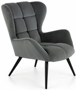 Popielaty fotel uszak N5-M33