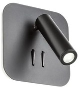 Redo 01-1492 - Kinkiet LED QUDA LED/6W/230V + LED/3W CRI 90 USB, czarny