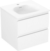 Mexen Rivel szafka łazienkowa 50 cm z umywalką Vela, 2 szuflady, ryflowana , biała mat - 91A20-05047-2-BFF01-W23M01
