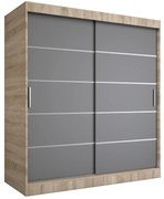 Szafa przesuwna MODUO COMFORT 180 dąb sonoma/antracyt z listwami MKPOL