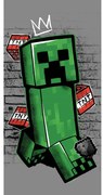 Zielono-szary bawełniany ręcznik dziecięcy 70x140 cm Minecraft "Metro Art Creeper" – Jerry Fabrics