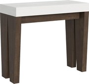Konsola rozkładana 90x40/300 cm Spimbo Mix Blat Frassino biała - Struktura Orzech