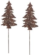 Metalowa dekoracja Drzewko ogrodowe, miedziane, 2sztuki, 15 x 1 x 50 cm