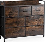 Komoda z Szufladami HUDSON 98 cm Dąb Rustykalny/Czarny Loftowa