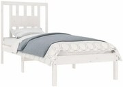 Białe jednoosobowe łóżko drewniane 90x200 C3-W29