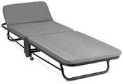 Łóżko Polowe Rozkładane CASSINI 185x65 cm Leżanka Szare
